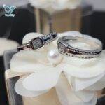 حلقه ست نقره طرح طلا سفید کد 5146 - Image 2