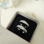 حلقه ست نقره طرح طلا سفید کد 5146 - Image 4