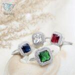 انگشتر نقره جواهری زنانه نگین رنگی کد 3629