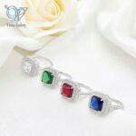 انگشتر نقره جواهری زنانه نگین رنگی کد 3629 - Image 2