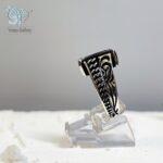 انگشتر نقره مردانه سنگ اونیکس مستطیلی مشکی - Image 2