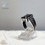 انگشتر نقره مردانه سنگ اونیکس مستطیلی مشکی