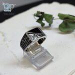 انگشتر نقره مردانه وارداتی سنگ اونیکس جایگزین حلقه کد 6148