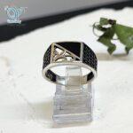 انگشتر نقره مردانه وارداتی سنگ اونیکس جایگزین حلقه کد 6148 - Image 3