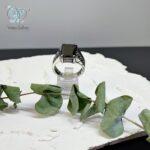 انگشتر نقره مردانه سیاه قلم وارداتی با سنگ اونیکس تراش خورده کد 6185