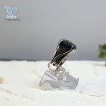 انگشتر نقره مردانه سیاه قلم نگین مارکازیت سنگ اونیکس مشکی کد 6188 - Image 3