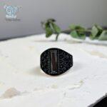 انگشتر نقره مردانه کاملا سیاه سنگ اونیکس کد 3725 - Image 3