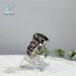 انگشتر نقره مردانه سیاه قلم رکاب کارتیه سنگ اونیکس کد6173 - Image 4