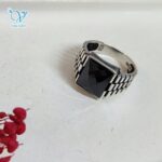 انگشتر نقره مردانه سنگ اونیکس مشکی کد6214 - Image 4