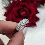 انگشتر نقره جواهری زنانه طرح طلاسفید کد 3766 - Image 2