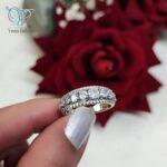 انگشتر نقره جواهری زنانه طرح طلاسفید کد 3766