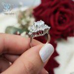 انگشتر نقره زنانه تک نگین جواهری کد 3759 - Image 2