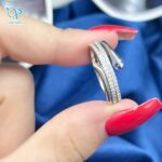 انگشتر نقره ظریف زنانه طرح مار کد 3749