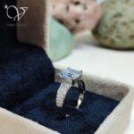 انگشتر نقره جواهری نگین رنگی زنانه کد 3788 - Image 3