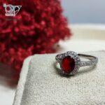 انگشتر نقره زنانه نگین رنگی اصل کد 3830 - Image 4