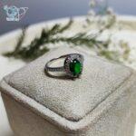 انگشتر نقره زنانه نگین رنگی اصل کد 3830 - Image 2