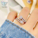 انگشتر نقره دخترانه فلاور طرح گل جواهری کد 4072 - Image 2