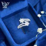 انگشتر نقره دخترانه فلاور طرح گل جواهری کد 4072