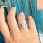 حلقه پشت حلقه ظریف نقره جواهری کد 3780 - Image 3