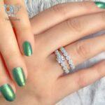 حلقه پشت حلقه ظریف نقره جواهری کد 3780 - Image 2