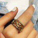 انگشتر زنانه استیل مدل پورتیفینو طلایی