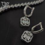 سرویس نقره عروس جواهری ترکیب امراله کات و خوشه - Image 3