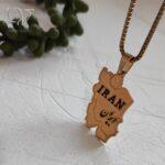 گردنبند نقشه ایران طلایی استیل - Image 3