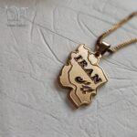 گردنبند نقشه ایران طلایی استیل - Image 4
