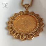 پلاک (مدال) ملکه الیزابت رنگ طلایی - Image 3