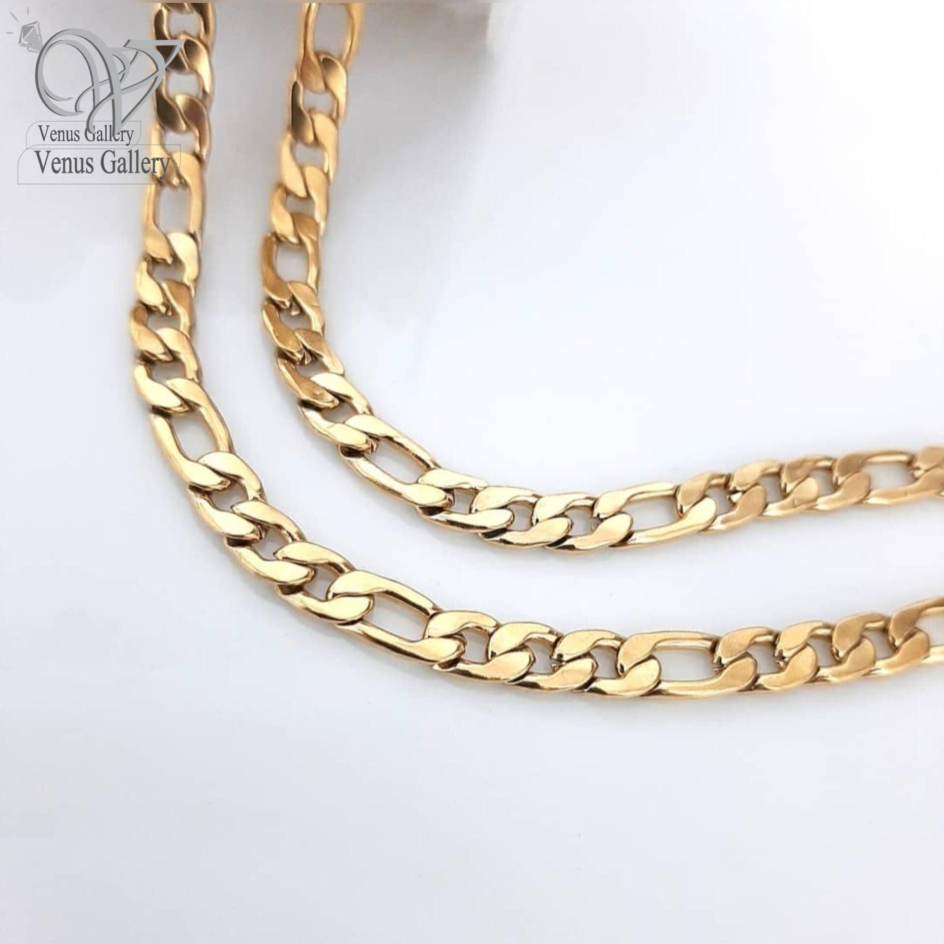 InShot_۲۰۲۴۰۴۲۹_۱۹۳۰۲۵۹۲۵-min.jpg زنجیر فیگارو استیل طلایی - Image 1
