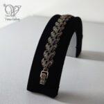 دستبند نقره زنانه نگین مارکازیت سیاه  کد 4061 - Image 3