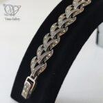 دستبند نقره زنانه نگین مارکازیت سیاه  کد 4061