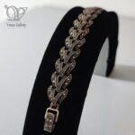 دستبند نقره زنانه نگین مارکازیت سیاه  کد 4061 - Image 2