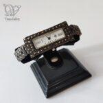 ساعت مچی نقره زنانه نگین مارکازیت سیاه قلم