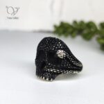 انگشتر نقره سیاه قلم طرح اسکلت کد 4019 - Image 3