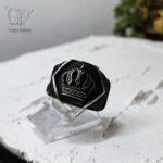 انگشتر نقره اصل مردانه مدل تاج سیاه قلم کد 4044 - Image 4