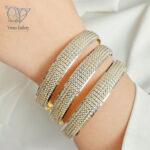 النگو نقره طرح طلا مدل نقطه کوب 3880 - Image 3