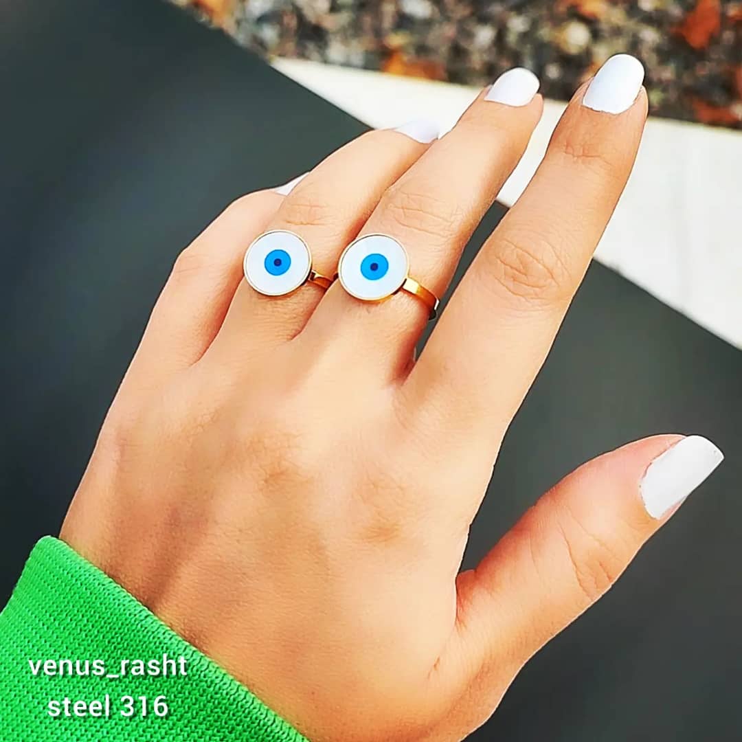 WhatsApp-Image-2023-02-23-at-23.44.54.jpeg انگشتر چشم و نظر صدفی استیل رنگ طلایی - Image 1