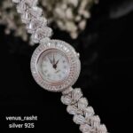 ساعت نقره زنانه طرح جواهر نگین دار