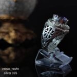 انگشتر نقره مردانه با سنگ آمیتیست ارغوانی کد 1020 - Image 3