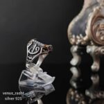 انگشتر نقره مردانه مدل واو - Image 3
