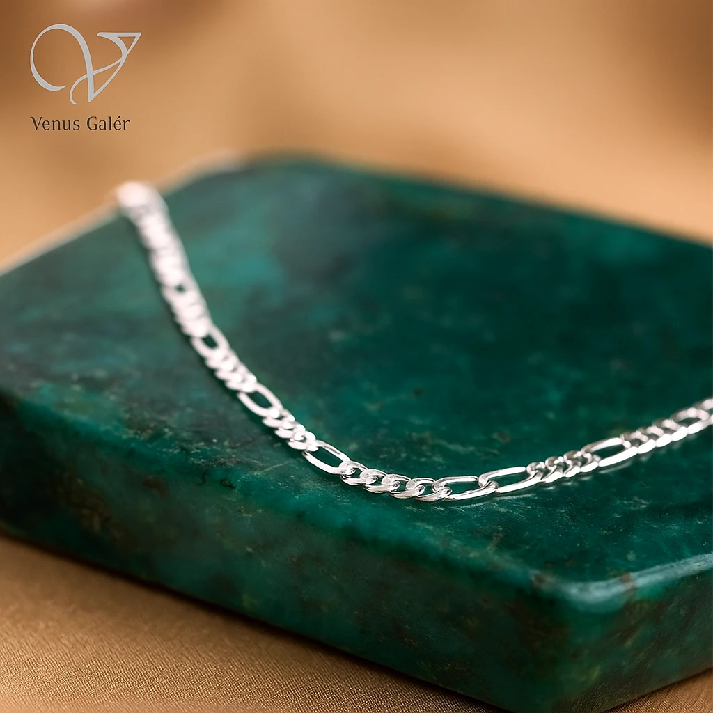 زنجیر نقره فیگارو؛ کادو تولد مردانه شیک