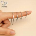 گوشواره حلقه‌ای نقره زنانه مینیمال، ضد حساسیت و مناسب استفاده روزانه کد 974