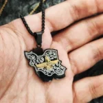 گردنبند استیل مشکی نقشه ایران فروهر