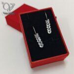 گوشواره نقره تراش طرح گندم