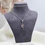 گردنبند نقره بالرین | گردنبند دختر رقصنده نقره ۹۲۵ زنانه کد 12128