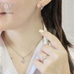 ست نقره مدل ونکلیف طلای زرد و سفید | زیور خاص و بادوام کد 12049