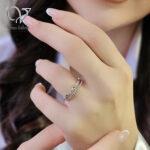 خرید انگشتر نقره ظریف و مینیمال دخترانه | نقره 925 اصل با طراحی شیک روزمره کد 12202 - Image 2