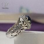 انگشتر نقره مردانه رکاب دستساز سنگ اوپال اصل کد 13253