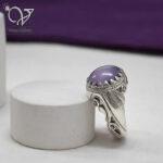 انگشتر نقره مردانه رکاب دستساز سنگ عقیق یاسی اصل کد 13265